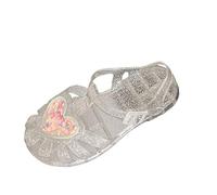 Saxrel Sandalias de PVC Jelly para niñas, sandalias romanas de playa con puntera cerrada, bonita correa con hebilla, suela suave, zapatos de princesa de 3 a 9 años para regalos de cumpleaños, viajes
