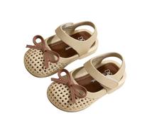 Saxrel Sandalias Mary Jane de PVC para niñas, malla transpirable, con lazo, correa ajustable, suela antideslizante, zapatos planos de 1 a 9 años, para jardín de infantes, playa, vacaciones, viajes, al
