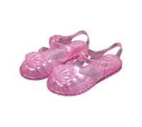 Saxrel Sandalias romanas de gelatina con puntera cerrada de PVC para niños y niñas, con correa ajustable, hebilla recortada, zapatos de senderismo con bonito acento, 2-8 años para playa, piscina