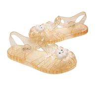 Saxrel Sandalias romanas de gelatina con puntera cerrada de PVC para niños y niñas, con correa ajustable, hebilla recortada, zapatos de senderismo con bonito acento, 2-8 años para playa, piscina