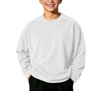 Saxrel Sudadera de pana de manga larga para niños, 1 blanco., 13-14 años
