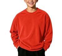 Saxrel Sudadera de pana de manga larga para niños, 1 rojo., 13-14 años