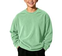 Saxrel Sudadera de pana de manga larga para niños, 1 verde., 13-14 años
