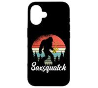 Saxsquatch - Bigfoot Playing Saxophone Sax Pun Gifts Carcasa para iPhone 16