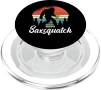 Saxsquatch - Bigfoot Playing Saxophone Sax Pun Gifts PopSockets PopGrip para MagSafe