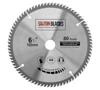 Saxton Blades TCT - Hoja de sierra circular para madera (165 x 20 mm, anillo de 16 mm, 80 dientes, compatible con Bosch, Makita, etc.)