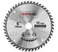Saxton - Hoja de sierra circular TCT de 150 mm x 20 mm de diámetro x 48 dientes + anillo de 16 mm y 10 mm compatible con Ryobi Bosch