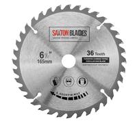 Saxton TCT - Disco de Corte de Madera, Hoja de Sierra Circular, 165 mm x 20 mm (anillo de 16 mm) x 36 dientes, compatible con Bosch Makita etc
