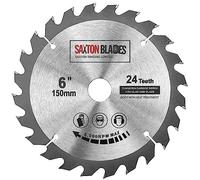 Saxton TCT - Hoja de sierra circular (150 mm x 20 mm, 24 dientes, anillo de 16 mm y 10 mm, compatible con Ryobi Bosch)