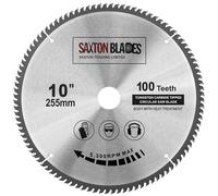 Saxton TCT Hoja de sierra circular, corte fino, 255 mm x 30 mm de diámetro x 100 dientes, compatible con Bosch, Makita, Dewalt