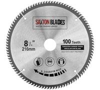 Saxton TCT - Hoja de sierra circular de corte fino para madera, 216 mm x 30 mm x orificio x 100 dientes, compatible con Bosch, Makita Dewalt