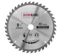 Saxton TCT - Hoja de sierra circular de madera (210 mm x 40 T x 25,4 mm, orificio para sierras Evolution Rage