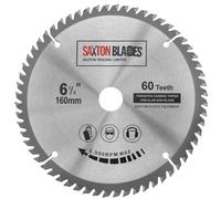 Saxton TCT - Hoja de sierra circular para madera (160 mm x 20 mm x 60 T, para Festool TS55, Bosch, Makita, etc