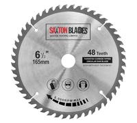 Saxton TCT - Hoja de sierra circular para madera, 165 mm x 20 mm (anillo de 16 mm) x 48 dientes, compatible con Bosch Makita etc