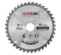 Saxton TCT - Hoja de sierra circular para madera (185 mm x 40T, compatible con sierras Evolution, incluye anillo de reducción de 25,4 mm)
