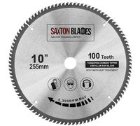 Saxton TCT - Hoja de sierra circular para madera (255 x 100 x 25,4 mm, compatible con sierras Evolution Rage)
