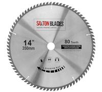Saxton TCT - Hoja de sierra circular para madera (350 x 30 mm, 80 dientes, para Bosch, Makita, etc. Se adapta a sierras de 355 mm)