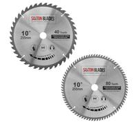 Saxton TCT - Hojas de inglete para sierra circular (255 mm x 40 mm y 80 T x 25,4 mm, 2 unidades)
