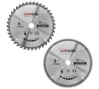 Saxton TCT - Hojas de sierra circular para madera (210 mm x 40 y 80 T x 25,4 mm, 2 unidades)