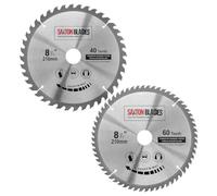 Saxton TCT - Hojas de sierra circulares para madera, 210 mm x 30 mm x 40T y 60T para sierras Festool Bosch, Makita Dewalt, compatible con sierras de 216 mm