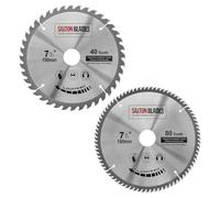 Saxton TCT190MXA - Hoja de sierra circular para madera (2 unidades, 190 mm, compatible con Bosch, Makita, Dewalt)