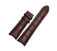 SAXTZDS Correa de reloj de cuero genuino con extremo curvo 22mm 23mm 24mm correa de reloj para hombre correa de reloj negra/marrón, 24mm