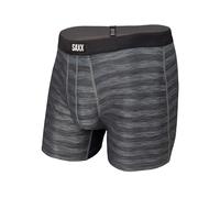 Saxx Underwear - Ropa de senderismo - Hot Shot Boxer Brief Fly M Black Heather de Lana - Talla M - Negro Negro M