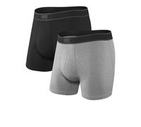 Saxx Daytripper Comfort Stretch bóxer para hombre 15 cm (2 unid.) | EU M in Black/Grey Heather