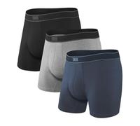 Saxx Men's Underwear Calzoncillos Bóxers Daytripper - Ropa Interior para Hombre con Soporte Interno Ballpark Pouch TM Integrado - Pack de 3, Negro/Gris/Azul Marino,M