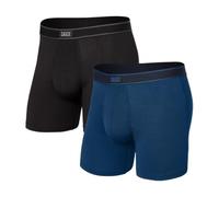 Saxx Men's Underwear Ropa Interior para Hombre - Calzoncillos Masculinos Daytripper - Bóxers con Soporte Interno Ballpark Pouch TM Integrado - Pack de 2, Black/Azu Urbano Jeaspeado,M