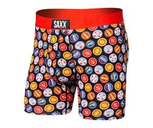Saxx Ropa Interior para Hombre, Calzoncillos Tipo bóxer Ultra Suaves con bragueta y Soporte de Bolsa Integrado, Ropa Interior para Hombre, Cervezas del Mundo - Multi, Small