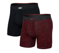 Saxx Underwear - Ropa de senderismo - Vibe Xtra BB Fly 2pk Spacedye Stripe/Black - Talla S - Rojo Rojo S
