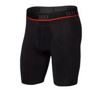 Saxx Underwear Calzoncillos Bóxer Largos Kinetic Malla DE COMPRESIÓN Ligera - Ropa Interior Deportiva para Hombres con Soporte Integrado Pouch, Negro, XL