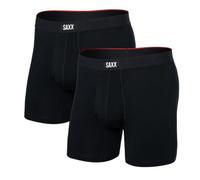 SAXX Underwear Co. Calzoncillos Bóxer Vibe Xtra Súper Suaves para Hombre con Bragueta, Paquete de 2, Negro, XX-Large