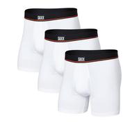 SAXX Underwear Co. Calzoncillos tipo bóxer de algodón elástico para hombre, paquete de 3, Blanco, Medium