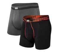 SAXX Underwear Co. Calzoncillos tipo bóxer de malla deportiva para hombre, 2 unidades, color negro, digi dna/grafito, talla L