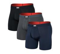 SAXX Underwear Co. Calzoncillos tipo bóxer de malla para hombre, con bolsa, multideporte, 3 unidades, Turbulence/azul marino/negro, Large