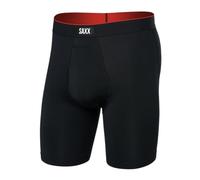 SAXX Underwear Co. Calzoncillos tipo bóxer largos para hombre con bolsa, de malla multideportiva, Negro, Medium
