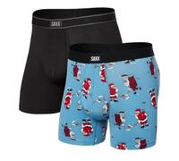 SAXX Underwear Co. Quest - Calzoncillos tipo bóxer de malla de secado rápido para hombre con soporte de bolsa integrado, a la moda, Naughty Vs Nice/Negro, Medium