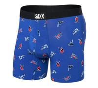 SAXX Underwear Co. Vibe - Calzoncillos tipo bóxer súper suaves para hombre, color azul de acción de invierno, talla L, Winter Action Sport Blue, Large