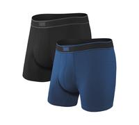 Saxx Underwear - Daytripper Comfort Stretch BB Fly 2pk Black/City Blue de Lana - Talla XS - Negro Negro XS