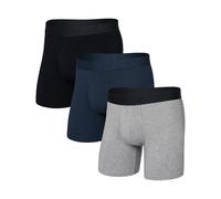 Saxx Underwear - Ropa de senderismo - Droptemp Cooling Cotton BB Fly 3pk Dark Grey/Dark Ink/Black - Talla M M