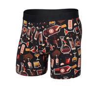 Saxx Underwear - Ropa de senderismo - DropTemp Cooling Cotton BB Fly Host with the Most/Black - Talla S - Marrón Marrón S