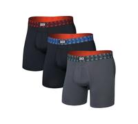 Saxx Underwear - Ropa de senderismo - Multi-Sport Mesh BB 3pk Red/Mint/Blue Jagged WB de Lana - Talla L - Negro Negro L