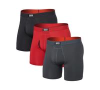 Saxx Underwear - Ropa de senderismo - Multi-Sport Mesh BB 3pk Sunset Red/Trblnce/FD Blk de Lana - Talla M - Rojo Rojo M