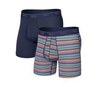 Saxx Underwear - Ropa de senderismo - Quest Quick-Dry Mesh BB Fly 2pk Harvest Stripe/Maritime - Talla M - Azul marino Azul marino M