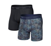 Saxx Underwear - Ropa de senderismo - Quest Quick-Dry Mesh BB Fly 2pk Matrix Camo/Black - Talla XXL - Negro Negro XXL