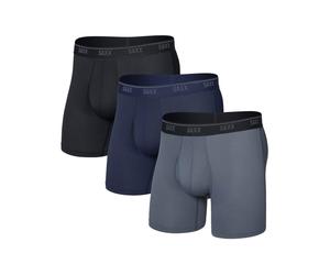 Saxx Underwear - Ropa de senderismo - Quest Quick-Dry Mesh BB Fly 3pk Black/Turbulence/Maritime - Talla L L