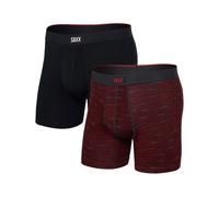 Saxx Underwear - Ropa de senderismo - Vibe Xtra BB Fly 2pk Spacedye Stripe/Black - Talla S - Rojo Rojo S