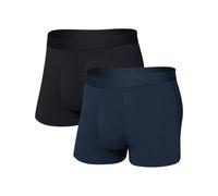 Saxx Underwear - Ropa interior - Droptemp Cooling Cotton Trunk Fly Dark Ink/Black 2pk de Lana - Talla S - Negro Negro S